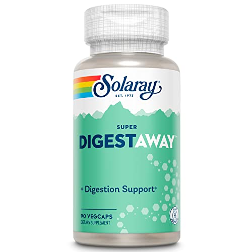 SOLARAY Super Digestaway Digestive Enzyme Blend | Healthy Digestion & Absorption of Proteins, Fats & Carbohydrates | Lab Verified | 90 VegCaps