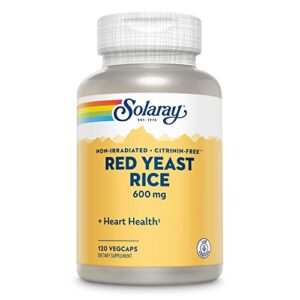 solaray red yeast rice, 600 mg, 120 count