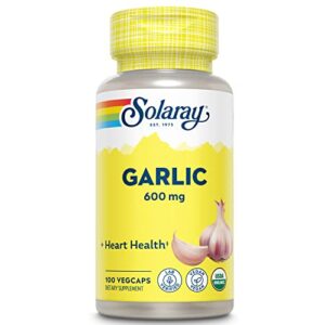 solaray garlic bulb 600mg | healthy immune, circulatory & cardiovascular systems support | vegan & non-gmo | 100 vegcaps