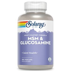 solaray msm and glucosamine capsules, 180 count