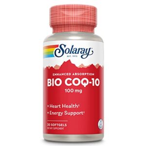 solaray bio coq-10 100 mg | enhanced absorption | vitamins a & e | healthy heart & cellular energy support (30 ct)