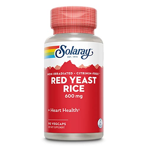 SOLARAY Red Yeast Rice, Healthy Heart & Cardiovascular Support, Non-Irradiated & Citrinin-Free, 60 Day Money-Back Guarantee, 90 Servings, 90 VegCaps