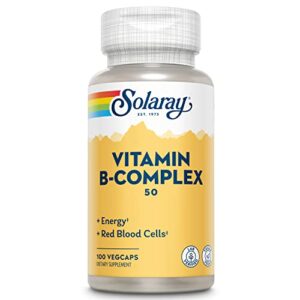 SOLARAY Vitamin B-Complex, Healthy Energy & Red Blood Cell Formation Support & More, 100 Servings, 100 VegCaps