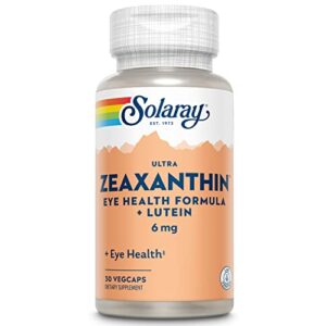 solaray ultra zeaxanthin 6 mg | eye health & macular support formula with lutein, bilberry & blueberry | 30ct