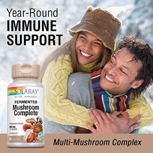 Solaray Fermented Mushroom Complete 1200 mg | Healthy Immune Function Support | 30 Serv | 60 VegCaps