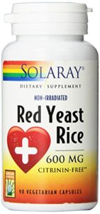 solaray red yeast rice capsules, 600 mg, 90 count