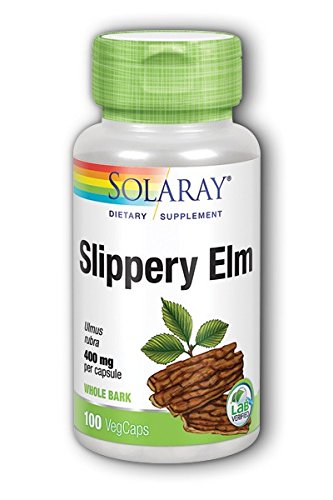 Slippery Elm Bark 400mg Solaray 100 Caps, 2 Pack