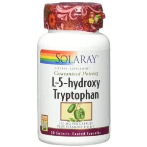 solaray l-5-hydroxytryptophan (5-htp) – 30 enteric-coated capsules – 100 mg – also includes vitamins b-6 & c