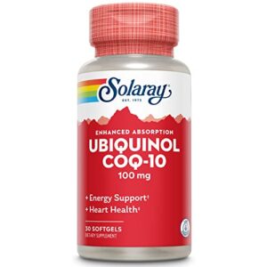 solaray ubiquinol coq-10 100 mg, enhanced absorption, healthy heart function & cellular energy support, 30 softgels