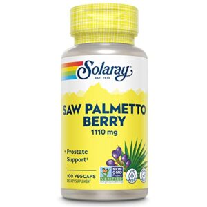 solaray saw palmetto berry 555mg | healthy prostate support from fatty acids & plant sterols | non-gmo, vegan & lab verified | 100 vegcaps