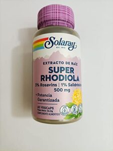 solaray super rhodiola root extract 500 mg vcapsules, 60 count