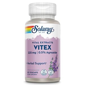 solaray vitex chaste berry extract 225mg | traditional womens health support supplement | contains .5% agnuside | non-gmo | vegan | 60 vegcaps