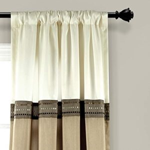 Lush Decor Terra Window Curtain Panel Pair, 84" L x 54" W, Beige & Ivory