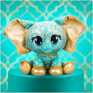 GUND P.Lushes Designer Fashion Pets Bella L’Phante Limited Edition Elephant Stuffed Animal, Turquoise/Gold, 6”