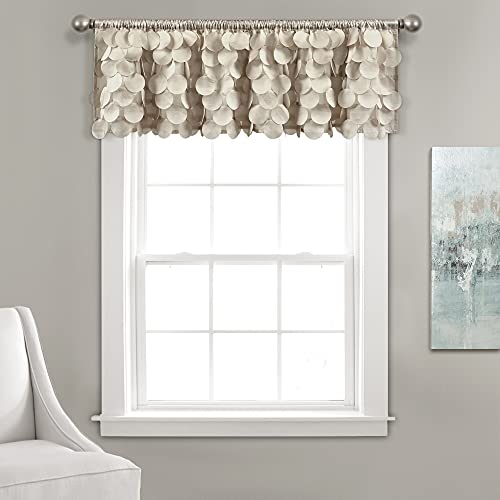 Lush Decor Gigi Window Curtain Valance, 14" Long x 70" Wide, Wheat