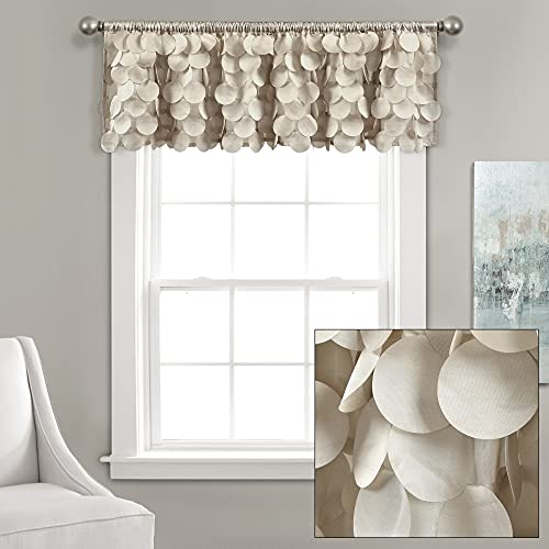 Lush Decor Gigi Window Curtain Valance, 14" Long x 70" Wide, Wheat