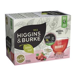 Higgins & Burke Lush Berry, Loose Leaf, Herbal Tea, Keurig K-Cup Brewer Compatible Pods, 24 Count