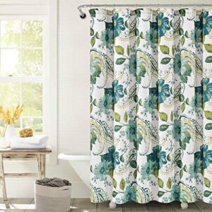 lush decor floral paisley shower curtain, 72″ x 72″, blue
