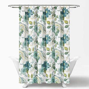 Lush Decor Floral Paisley Shower Curtain, 72" x 72", Blue