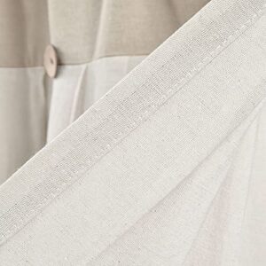 Lush Decor Linen Button Farmhouse Valance, 18"L x 84"W, Linen