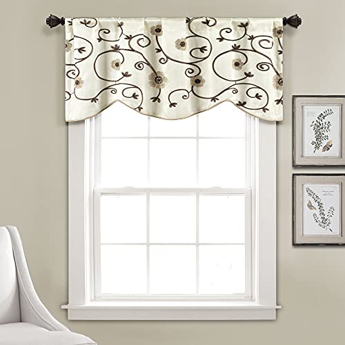 Lush Decor Royal Garden Window Curtain Valance, 18" x 42", Neutral