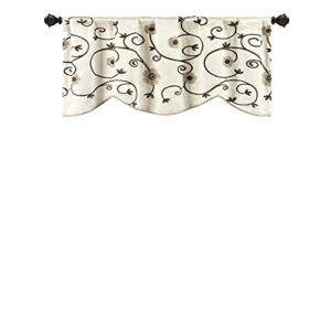 Lush Decor Royal Garden Window Curtain Valance, 18" x 42", Neutral