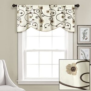 Lush Decor Royal Garden Window Curtain Valance, 18" x 42", Neutral