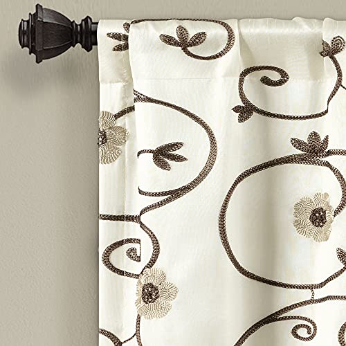 Lush Decor Royal Garden Window Curtain Valance, 18" x 42", Neutral