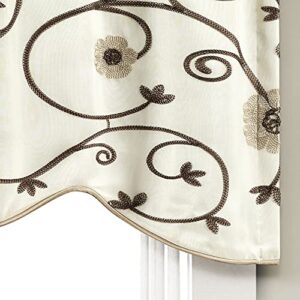 Lush Decor Royal Garden Window Curtain Valance, 18" x 42", Neutral