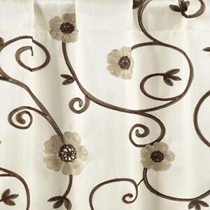 Lush Decor Royal Garden Window Curtain Valance, 18" x 42", Neutral