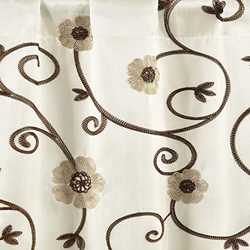 Lush Decor Royal Garden Window Curtain Valance, 18" x 42", Neutral