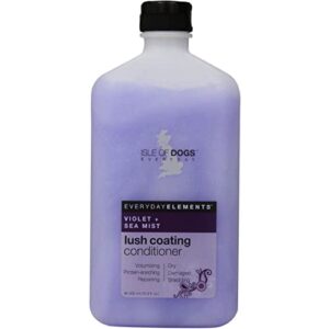isle of dogs – everyday elements lush coating conditioner for dogs – violet + sea mist – pet conditioner with evening primrose & jojoba oil for a fuller coat – made in the usa – 16.9 oz,purple,710