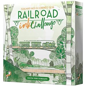 Railroad Ink Challenge: Lush Green Edition - Roll Dice and Draw Railways and Routes, Goal Cards to Expand Your Rail Map - Expansion Dice Included, Plays with 1-6 players, 20-30 mins, Ages 8 & Up
