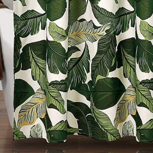 Lush Decor, Green Tropical Paradise Shower Curtain-Fabric Leaf Rainforest Island Print Design, 72" x 72"