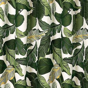 Lush Decor, Green Tropical Paradise Shower Curtain-Fabric Leaf Rainforest Island Print Design, 72" x 72"