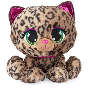gund p.lushes designer fashion pets sadie spotson leopard cat plush, premium stuffed animal, black and pink, 9”