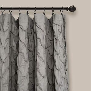 Lush Decor Ravello Pintuck Vintage Chic Farmhouse Curtains, Single Curtain Panel, 52"W x 84"L, Gray