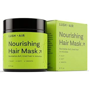lush air 𝗪𝗜𝗡𝗡𝗘𝗥 𝟮𝟬𝟮𝟯* hair mask for dry and damaged hair, hair treatment for nourishing and hydrating dry hair, vegan and cruelty free, 8 fl oz