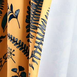 Lush Decor Yellow-and-Blue Devonia Room-Darkening Window Curtain Set (84" x 52")