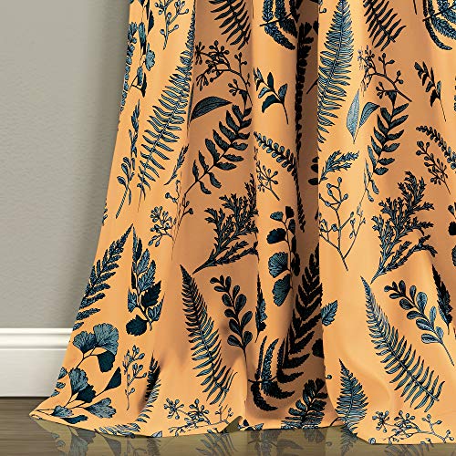 Lush Decor Yellow-and-Blue Devonia Room-Darkening Window Curtain Set (84" x 52")