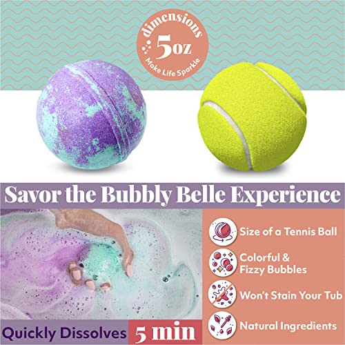 Bubbly Belle Bath Bombs XXL Gift Set, 12 Extra Large Handmade Aromatherapy Fizzies with Essential Oil Blends and Epsom Salt, Vegan for Women, Men, Kids