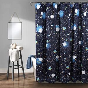 lush decor universe shower curtain, 72″ x 72″, navy