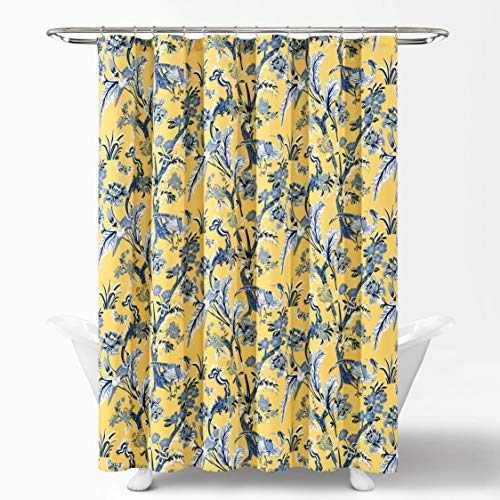 Lush Decor Dolores Shower Curtain, 72" x 72", Yellow