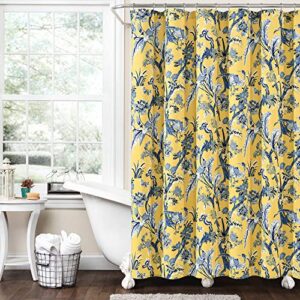 lush decor dolores shower curtain, 72″ x 72″, yellow