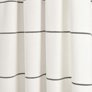 Lush Decor Farmhouse Boho Stripe Woven Tassel Yarn Dyed Cotton Window Curtain Panel Pair, 42" x 84" , Ivory & Black