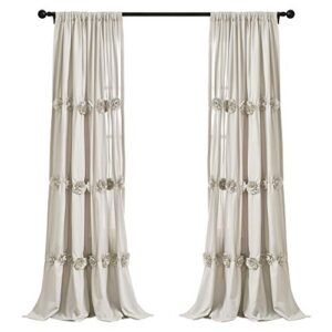 Lush Decor, Neutral Darla Window Curtain Single Panel, 84" x 40"