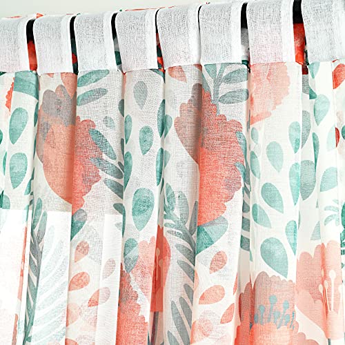 Lush Decor Pair Poppy Garden Sheer Window Curtain Panels Multi 52X84 Set, 84" Long x 52" Wide