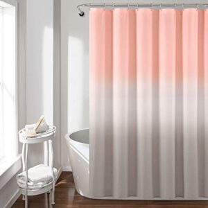 lush decor, blush and gray umbre fiesta shower curtain, 72″ x 72″