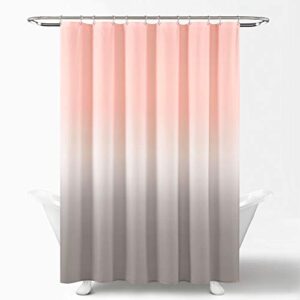 Lush Decor, Blush and Gray Umbre Fiesta Shower Curtain, 72" x 72"