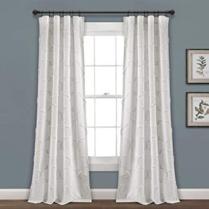 lush decor white avon chenille trellis window curtain panel pair (95″ x 40″), (95 in x 40